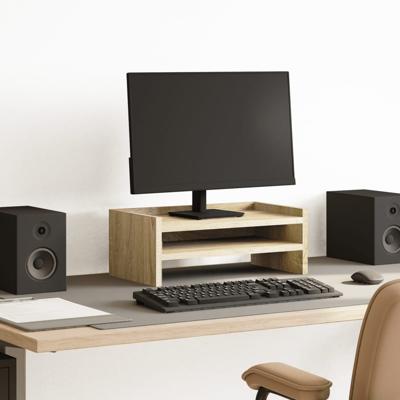Monitorstandaard 42x24x16 cm bewerkt hout sonoma eikenkleurig