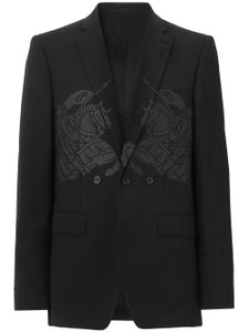 Burberry blazer en laine mélangée à imprimé graphique - Noir