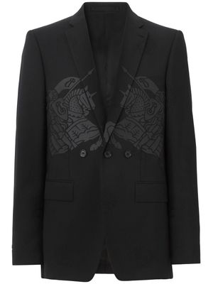 Burberry blazer en laine mélangée à imprimé graphique - Noir