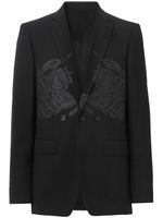 Burberry blazer en laine mélangée à imprimé graphique - Noir