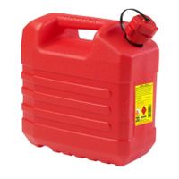 Kunststof jerrycan 20 liter rood geschikt voor gevaarlijke vloeistoffen L35 x B23 x H37 cm   -