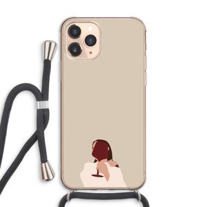 I drink wine: iPhone 11 Pro Max Transparant Hoesje met koord