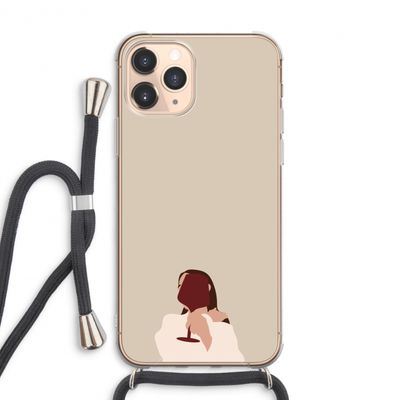 I drink wine: iPhone 11 Pro Max Transparant Hoesje met koord