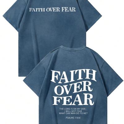 Bon&Bon Men's Letter Print Loose Fit Cotton T-Shirt - Black Blue / XXL