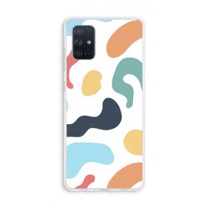 Memphis Shapes Blue: Galaxy A71 Transparant Hoesje