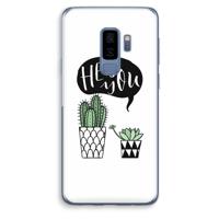 Hey you cactus: Samsung Galaxy S9 Plus Transparant Hoesje - thumbnail