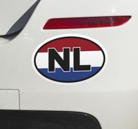 Vlag van nederland in ovale vorm autosticker