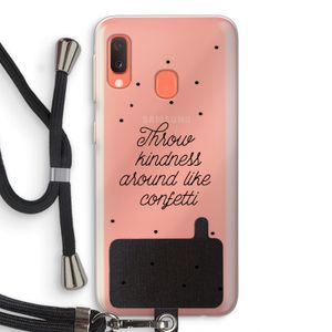 Confetti: Samsung Galaxy A20e Transparant Hoesje met koord