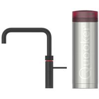 Quooker Fusion Square Keukenkraan Set - Kokend Warm- en Koud Water - Zwart - Inclusief PRO3 Reservoir