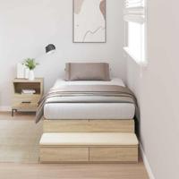 Opbergbedframe met lade Sonoma Eiken 100 cm Bewerkt hout