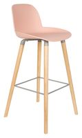 Zuiver Barkruk 'Albert Kuip' PP, kleur Roze (zithoogte 75cm)