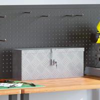 VidaXL Aluminium kist 48,5x14x20 cm zilverkleurig