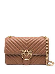 PINKO sac porté épaule Classic Love One - Marron