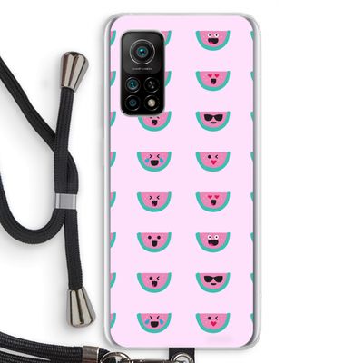 Smiley watermeloenprint: Xiaomi Mi 10T 5G Transparant Hoesje met koord