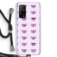 Smiley watermeloenprint: Xiaomi Mi 10T 5G Transparant Hoesje met koord