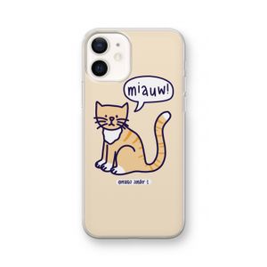 Miauw: iPhone 12 Transparant Hoesje