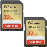 SanDisk SDHC Extreme 32GB 100/60 mb/s - V30 - Rescue Pro DL 1Y twin pack Micro SD-kaart - thumbnail