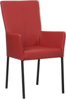 Rode leren moderne eetkamerstoel Daily - poot vierkant zwart - Toledo Leer Ducati (rood leer)
