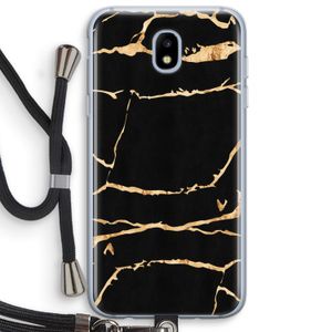 Gouden marmer: Samsung Galaxy J5 (2017) Transparant Hoesje met koord