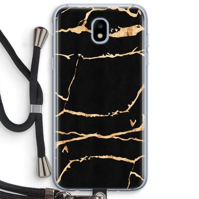 Gouden marmer: Samsung Galaxy J5 (2017) Transparant Hoesje met koord