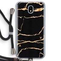 Gouden marmer: Samsung Galaxy J5 (2017) Transparant Hoesje met koord