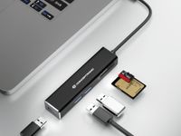 Conceptronic DONN08B interface hub USB 3.2 Gen 1 (3.1 Gen 1) Type-C 5000 Mbit/s Zwart - thumbnail
