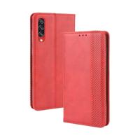 Voor Galaxy A70s magnetische Buckle retro Crazy Horse textuur horizontale Flip leergeval met houder & kaartsleuven & fotolijstjes (rood)