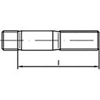 TOOLCRAFT TO-6861318 Tapeinden M10 75 mm DIN 938 RVS V4A A4 25 stuk(s)