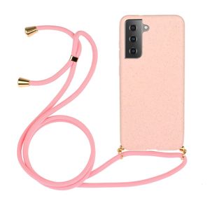 Lunso - Backcover hoes met koord - Samsung Galaxy S21 - Roze