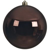 1x Grote raam/deur/kerstboom decoratie donkerbruine kerstballen 20 cm glans   -