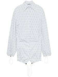 The Attico robe-chemise en coton à fines rayures - Blanc