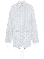 The Attico robe-chemise en coton à fines rayures - Blanc - thumbnail