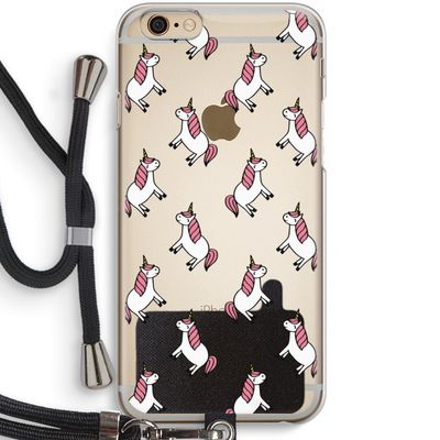 Eenhoorns overal: iPhone 6 / 6S Transparant Hoesje met koord