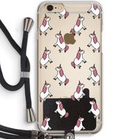 Eenhoorns overal: iPhone 6 / 6S Transparant Hoesje met koord