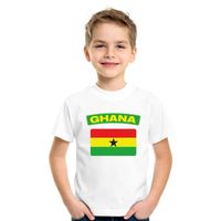 T-shirt met Ghanese vlag wit kinderen