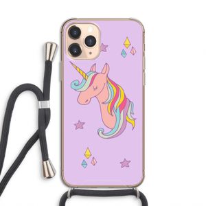 Roze eenhoorn: iPhone 11 Pro Transparant Hoesje met koord