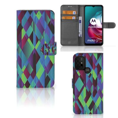 Motorola Moto G10 | G20 | G30 | Book Case | Abstract Green Blue
