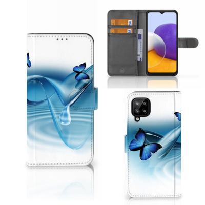 Samsung Galaxy A22 4G | M22 | Telefoonhoesje | Met pasjeshouder | Vlinders