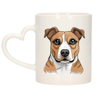 Cadeau mok voor honden liefhebbers - Stafordshire Bull terrier - hartje - Cartoon - keramiek - 300 m Cadeau mok voor honden liefhebbers - Stafordshire Bull terrier - hartje - Cartoon - keramiek - 300 m