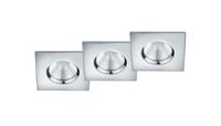 Trio Badkamer inbouwspot Zagros (3x) met led vierkant chroom 650610306