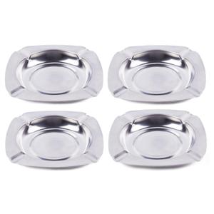 Asbak - 4x - rvs - 11 cm - stapelbaar - binnen/buiten - asbakken