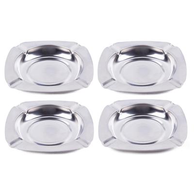 Asbak - 4x - rvs - 11 cm - stapelbaar - binnen/buiten - asbakken