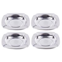 Asbak - 4x - rvs - 11 cm - stapelbaar - binnen/buiten - asbakken