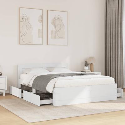 Bedframe met hoofdeinde zonder matras 140x190 cm wit