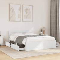 Bedframe met hoofdeinde zonder matras 140x190 cm wit