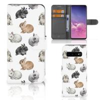 Telefoonhoesje | Met pasjeshouder | voor Samsung Galaxy S10 Konijntjes