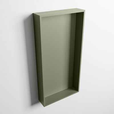 MONDIAZ EASY Nis 59,5x29,5cm in solid surface kleur Army | Army. 1 vak geschikt voor in- of opbouw