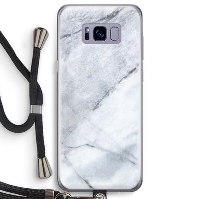 Witte marmer: Samsung Galaxy S8 Transparant Hoesje met koord