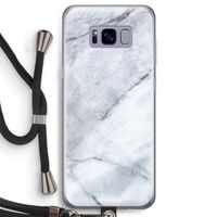 Witte marmer: Samsung Galaxy S8 Transparant Hoesje met koord