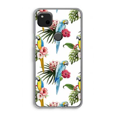 Kleurrijke papegaaien: Google Pixel 4a Transparant Hoesje